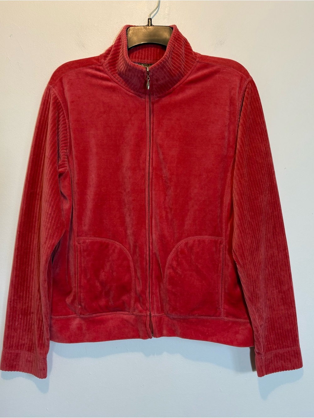 Y2K Jane Ashley Velour Red Jacket Medium Autumn
